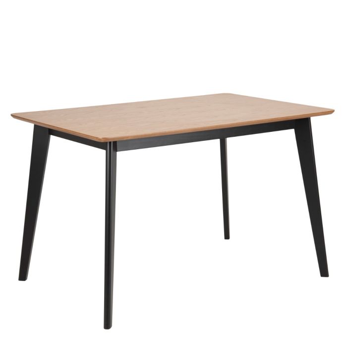 Roxby Dining Table in Oak & Black Included 4 Roxby Dining Chairs in Black and Oak
