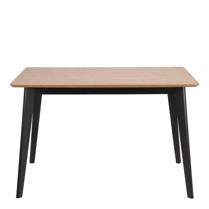 Roxby Dining Table in Oak & Black Included 4 Roxby Dining Chairs in Black and Oak