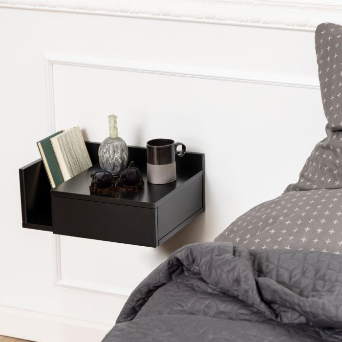 Ashlan Bedside Table in Black - TidySpaces