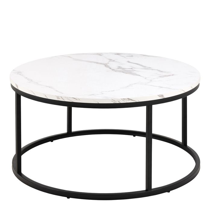 Spiro Coffee Table with White Marble Top