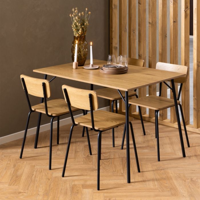 Peru Dining Table in Black and Oak - TidySpaces