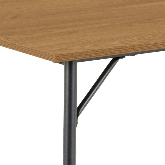 Peru Dining Table in Black and Oak Included 4 Peru Dining Chair in Steel and Oak