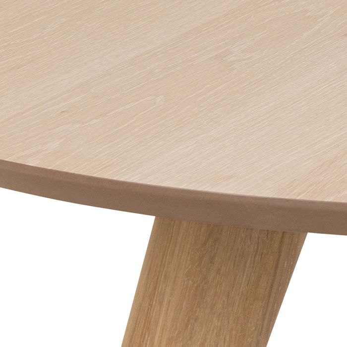 Townsville Round Dining Table in White and Oak - TidySpaces