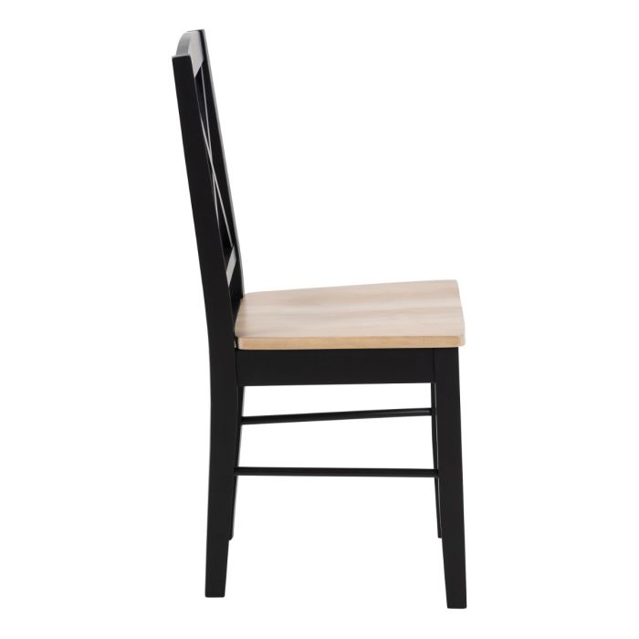 Elvira Dining Chair in Black and Oak Set of 2 - TidySpaces