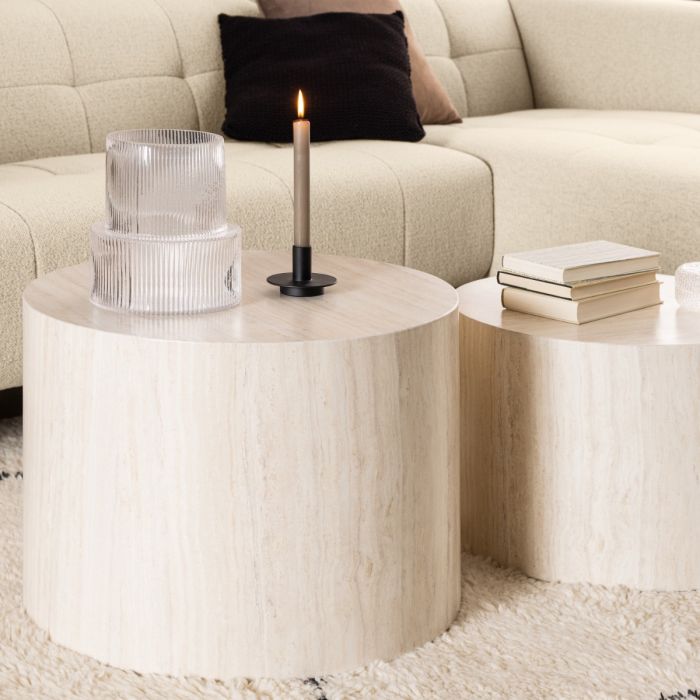 Dice Coffee Table Set in  Light Oak