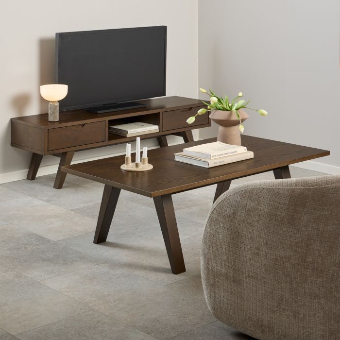 A-Line Coffee Table in Smoked Oak - TidySpaces