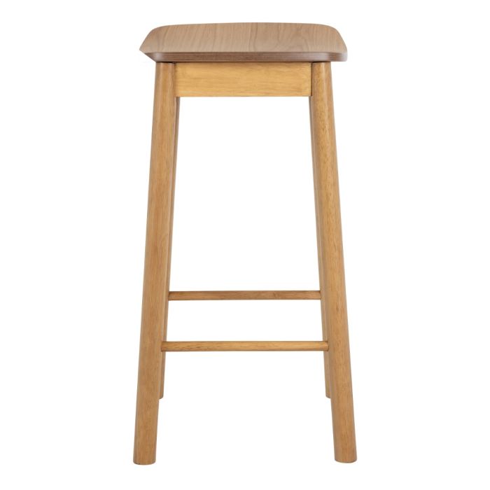 Barlow Bar Table in Matt Oak Included 2 Barlow Bar Stool Without Back in Matt Oak