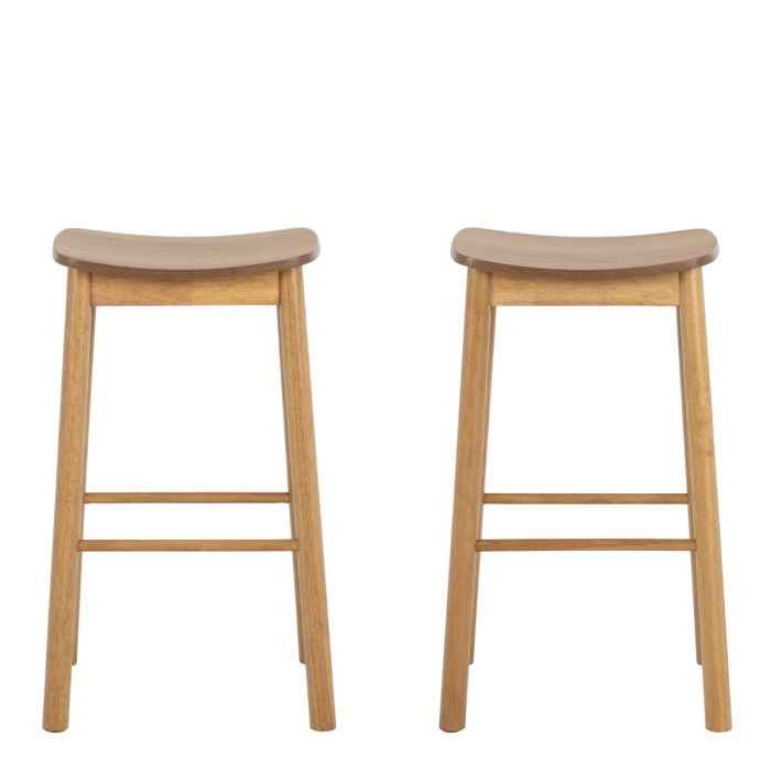 Barlow Bar Stool Without Back in Matt Oak Set of 2