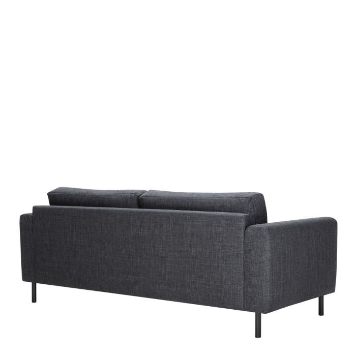 Omaha 2.5+3-Seater Sofa in Basel Dark Grey 19 Fabric, Base Matt Black Steel