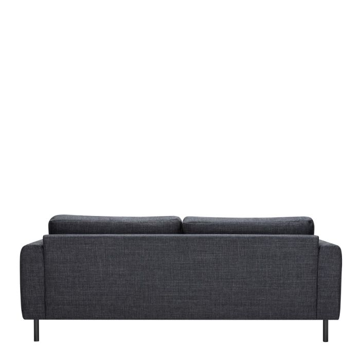Omaha 2.5+3-Seater Sofa in Basel Dark Grey 19 Fabric, Base Matt Black Steel