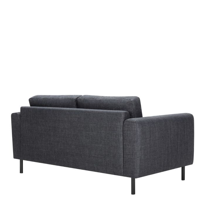 Omaha 2.5+3-Seater Sofa in Basel Dark Grey 19 Fabric, Base Matt Black Steel