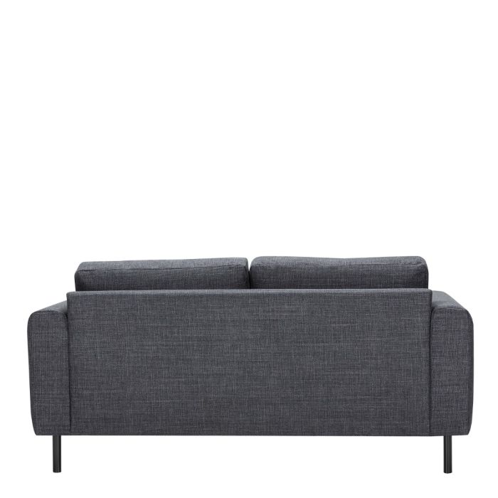 Omaha 2.5+3-Seater Sofa in Basel Dark Grey 19 Fabric, Base Matt Black Steel