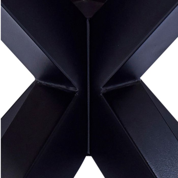 Heaven Round Dining Table with White Polished Marble Top Included 4 I_Oregon Dining Chair In Black with Cream Stitching,