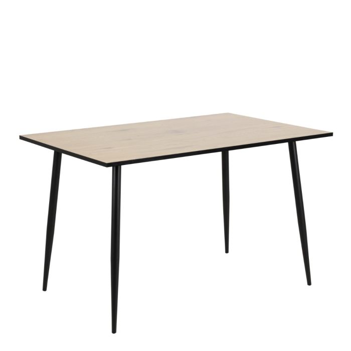 Wilma Dining Table with White Oak Top & Black Legs - TidySpaces