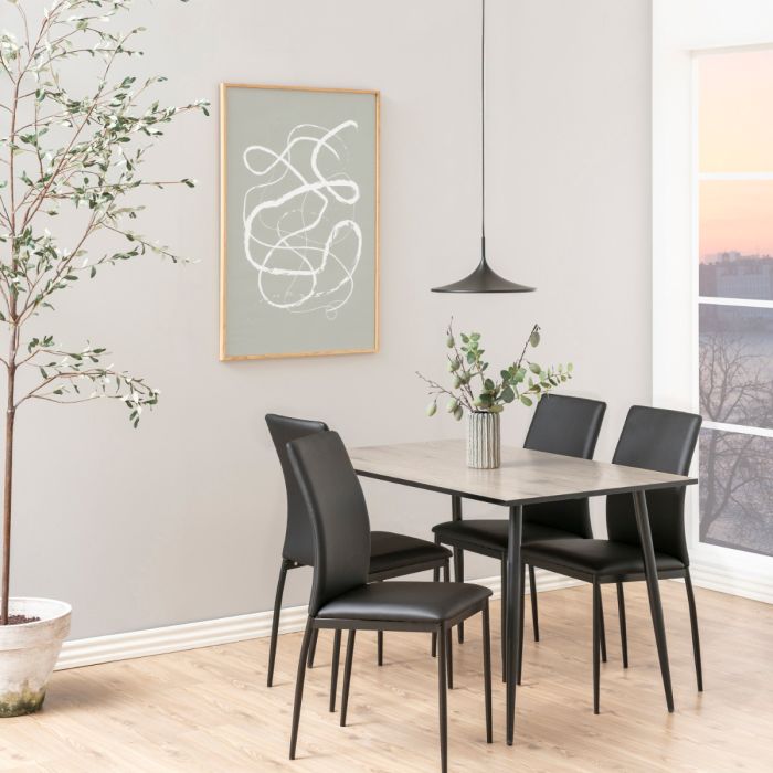 Wilma Dining Table with White Oak Top & Black Legs - TidySpaces