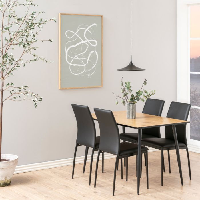 Wilma Dining Table with Oak Top & Black Legs - TidySpaces