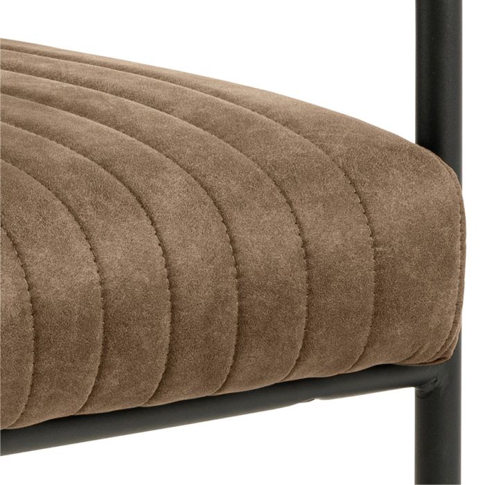Yale Dining Table in Oak Included 4 Adele Dining Chair in Light Brown Fabric