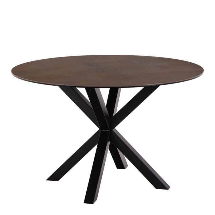 Heaven Round Dining Table with Ceramic Rusty Brown Top