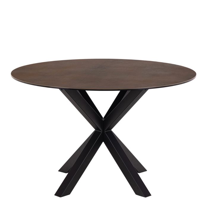 Heaven Round Dining Table with Ceramic Rusty Brown Top