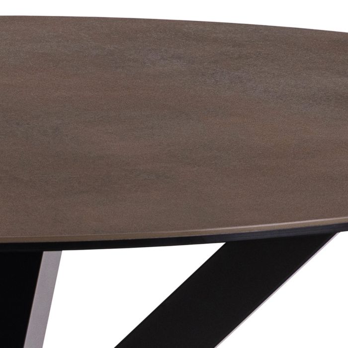 Heaven Round Dining Table with Ceramic Rusty Brown Top