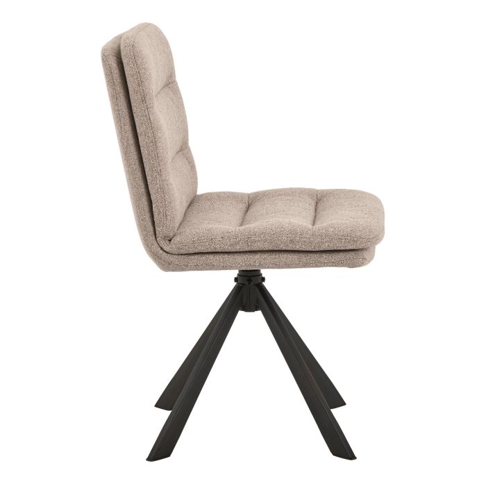 Heaven Dining Table with Ceramic Rusty Brown Top 135cm Included 4 Dean Beige Swivel Dining Chair