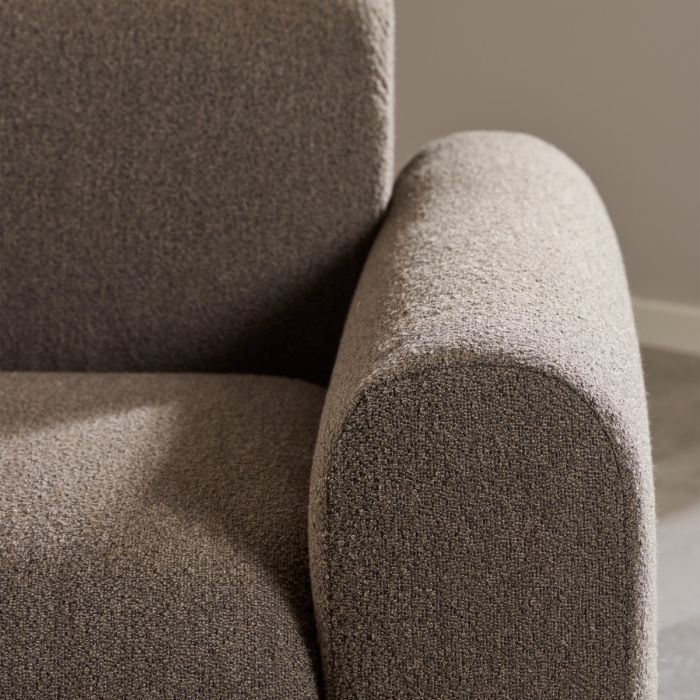 Midfield 2-Seater Chaise Lounge Sofa LHF in Cona Boucle Taupe Fabric