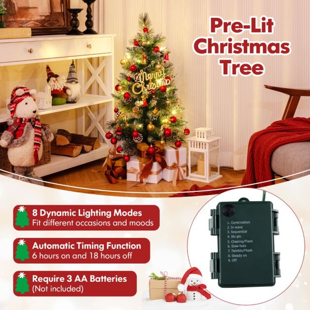 90CM Artificial Xmas Tree with 81 Branch Tips and Eucalyptus Leaves