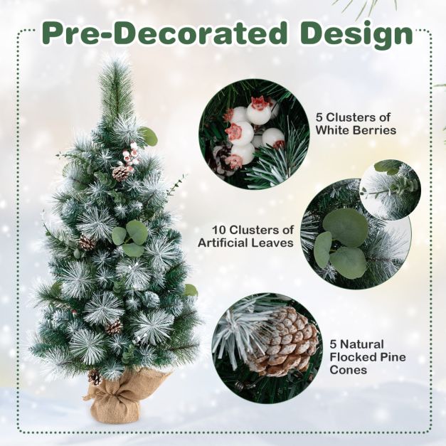 90CM Artificial Xmas Tree with 98 Branch Tips and Pine Needles