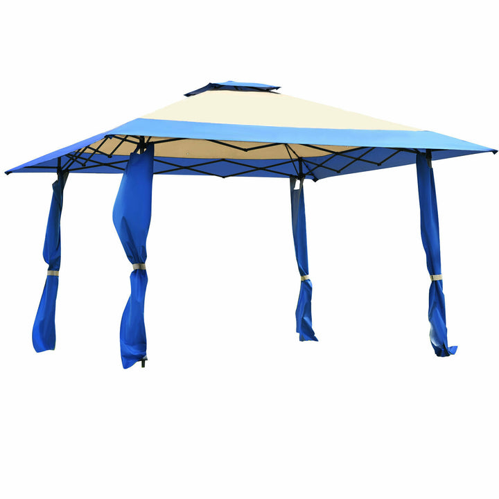 Large Adjustable Height Gazebo Canopy Patio Shelter