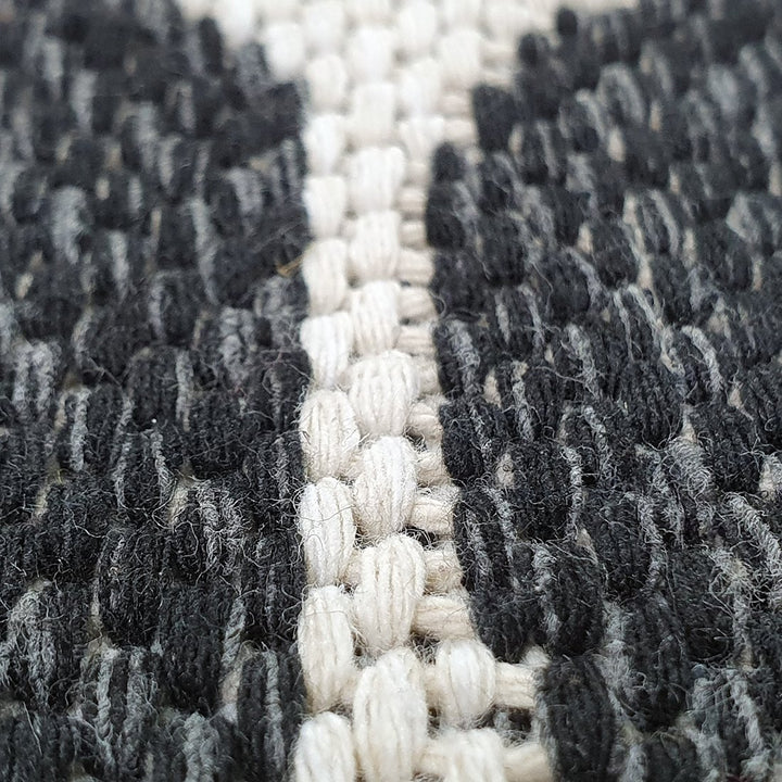 Cotton Rug Black Berber