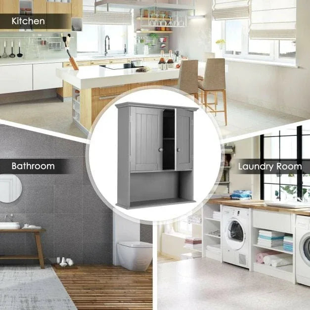 Wall Mounted Bathroom Storage Cabinet with Adjustable Shelf - TidySpaces