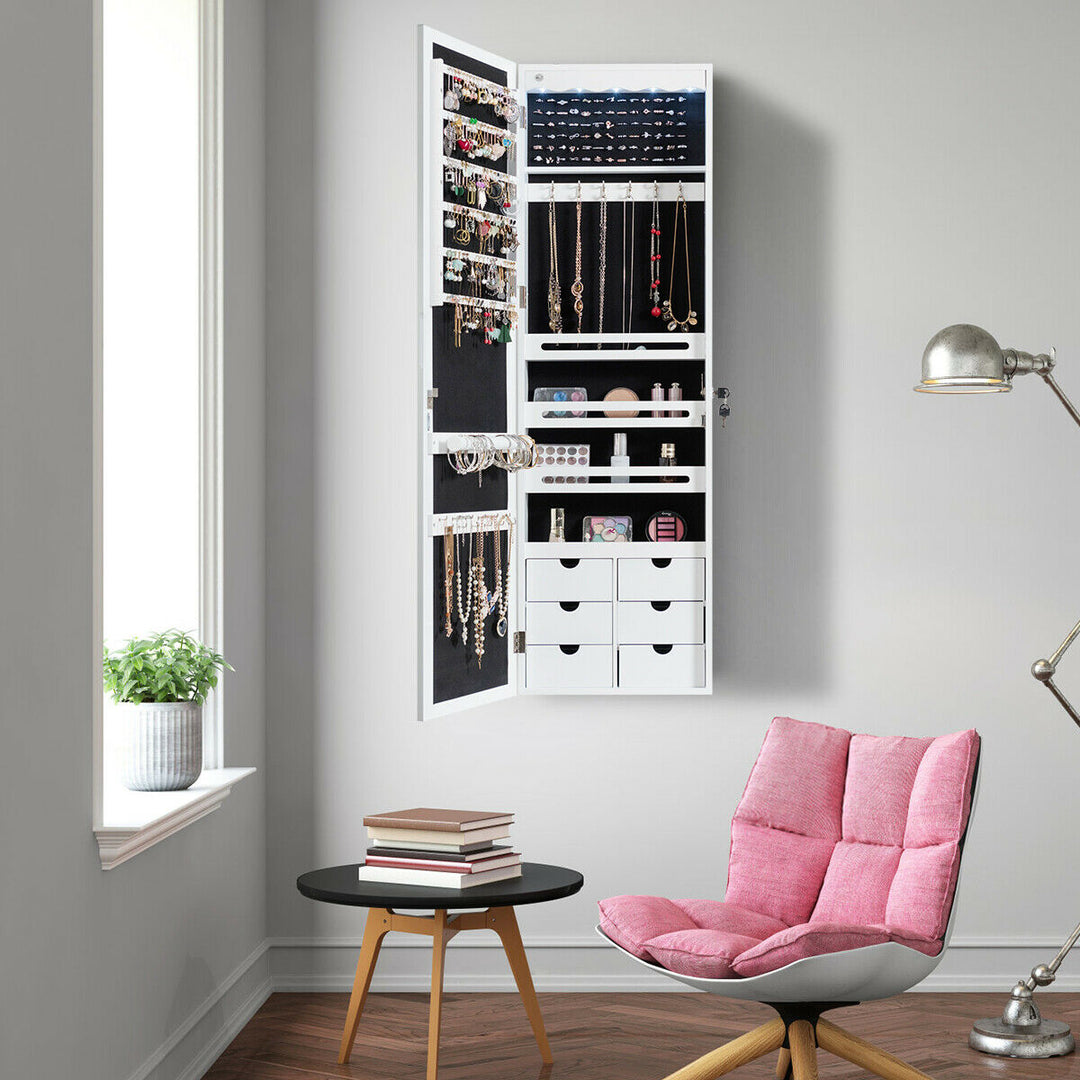 Wall Mounted Jewellery Armoire with LED Light - TidySpaces