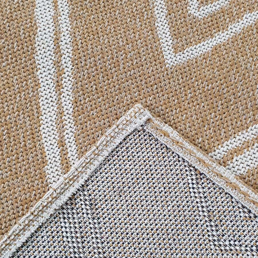 Cotton Rug Runner Mustard Beige Diamond