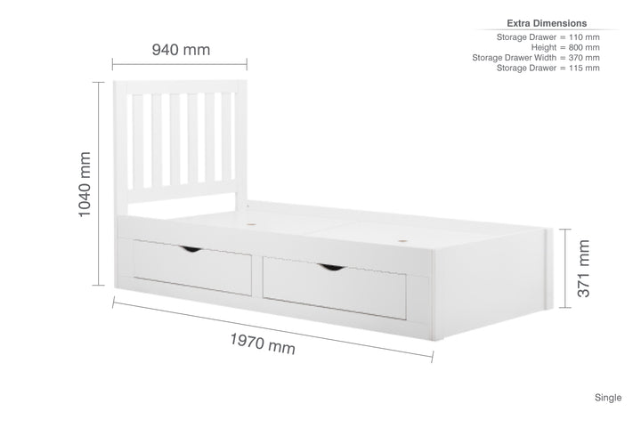 Appleby Bed with Four Large Drawers for Compact Storage Solutions
