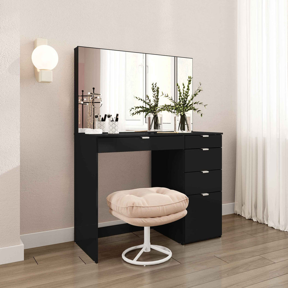 Ava 5 Drawer Dressing Table — Classic Bedroom Vanity Makeup Table Storage Furniture