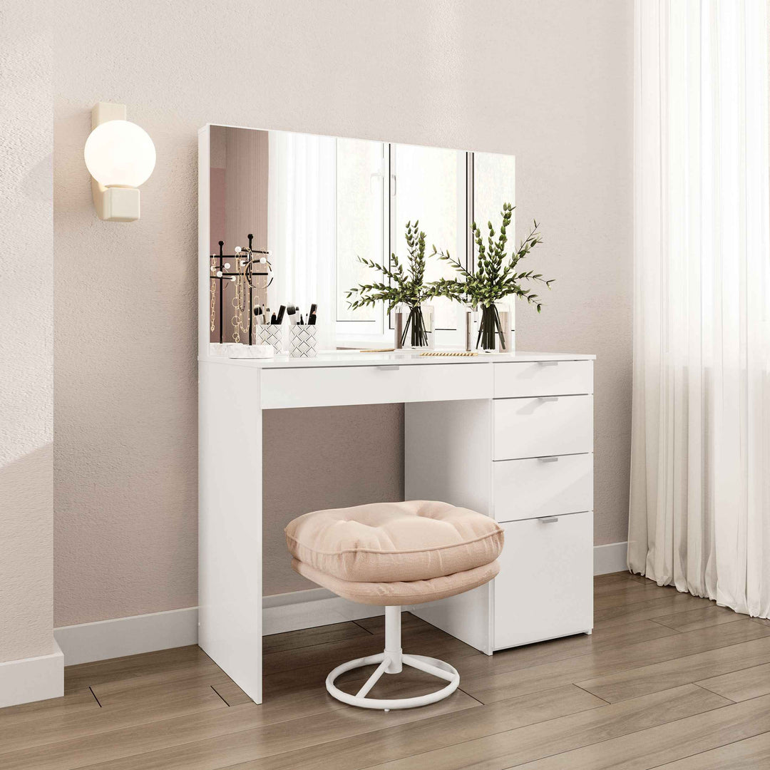 Ava 5 Drawer Dressing Table — Classic Bedroom Vanity Makeup Table Storage Furniture