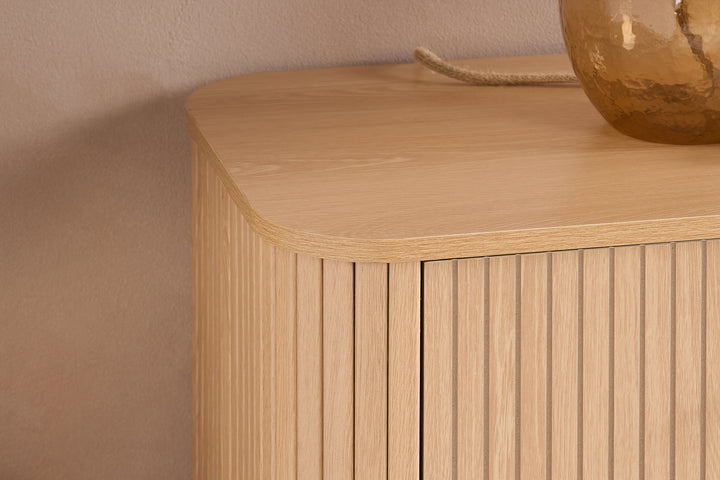 Axel 6 Drawer Fluted Chest Oak Finish Stylish Bedroom Storage