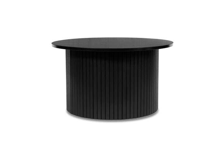 Axel Round Fluted Coffee Table - Mid-Century Modern Wood Accent Table Design