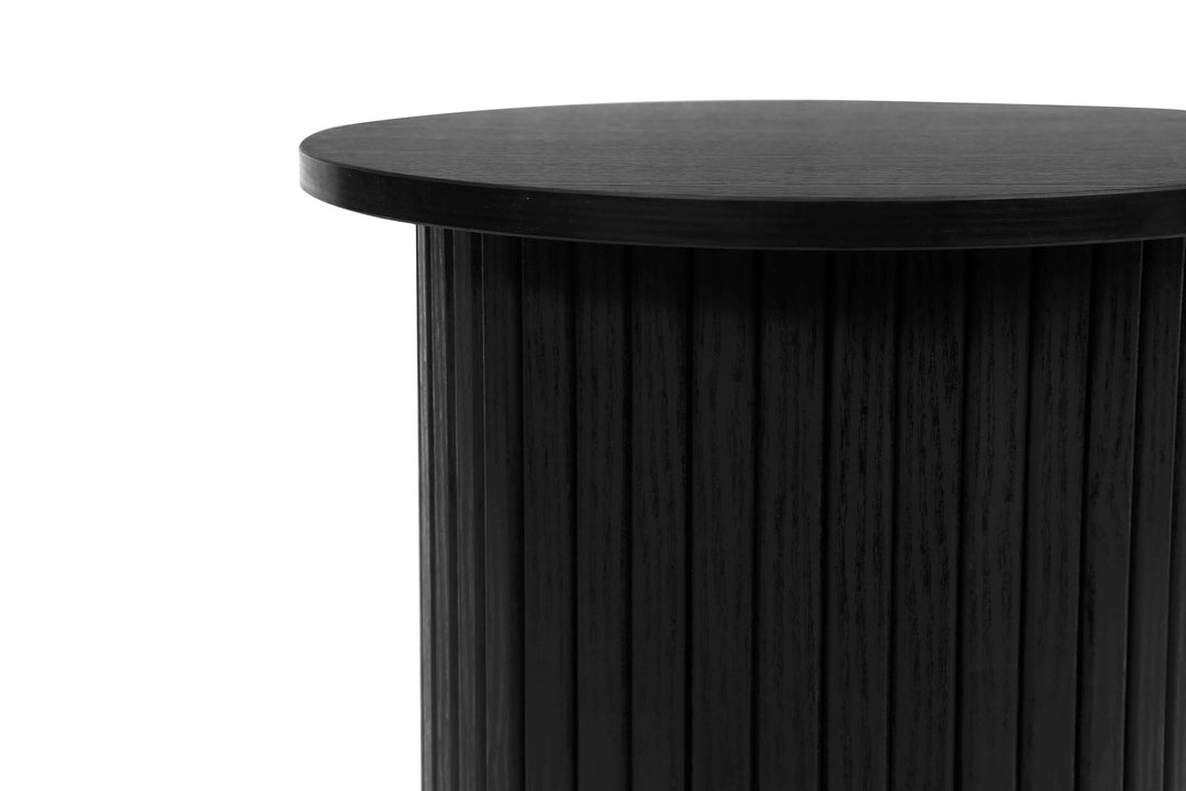 Axel Round Fluted Coffee Table - Mid-Century Modern Wood Accent Table Design
