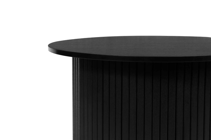 Axel Round Fluted Coffee Table - Mid-Century Modern Wood Accent Table Design