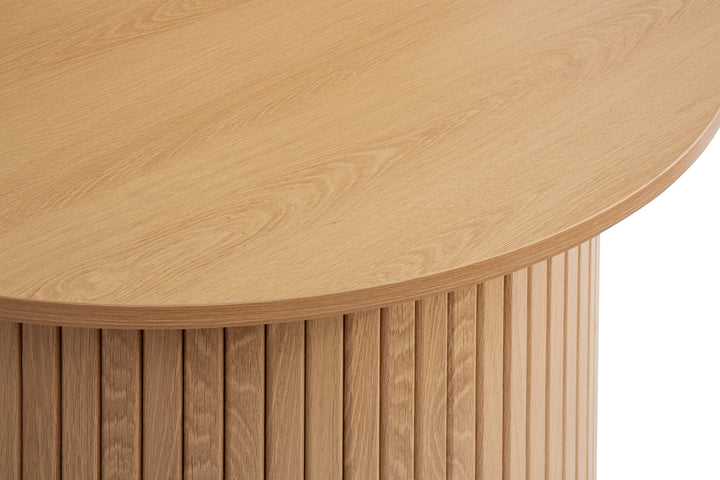 Axel Round Fluted Coffee Table - Mid-Century Modern Wood Accent Table Design