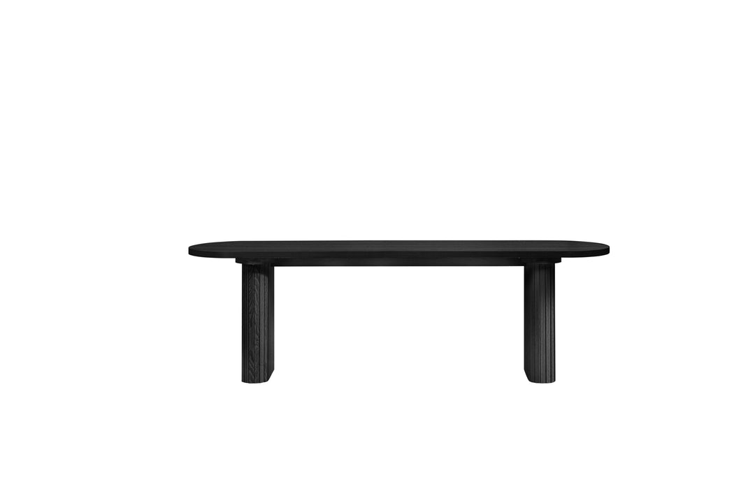 Axel Oval Fluted Dining Table & 2 Benches for Contemporary Dining Rooms