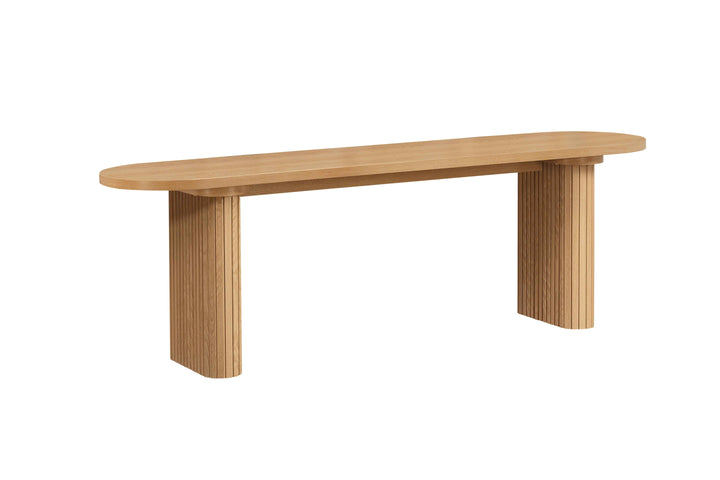 Axel Oval Fluted Dining Table With 2 Benches