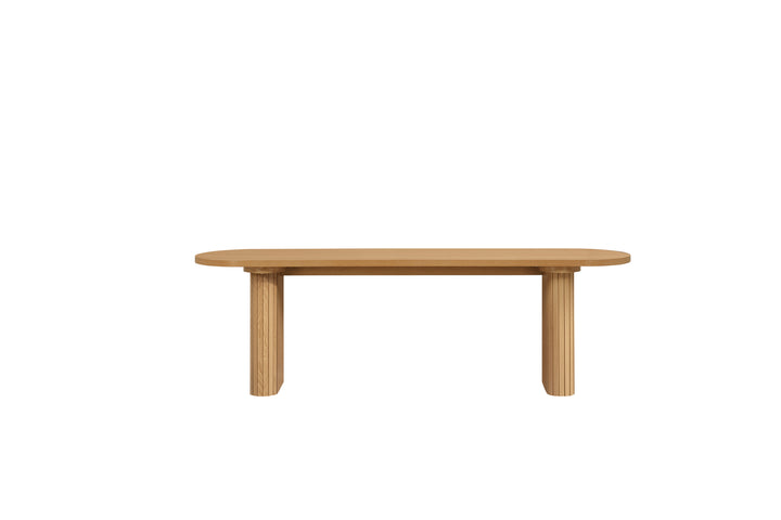 Axel Oval Fluted Dining Table & 2 Benches for Contemporary Dining Rooms