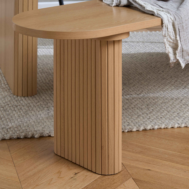 Axel Oval Fluted Dining Table With 2 Benches