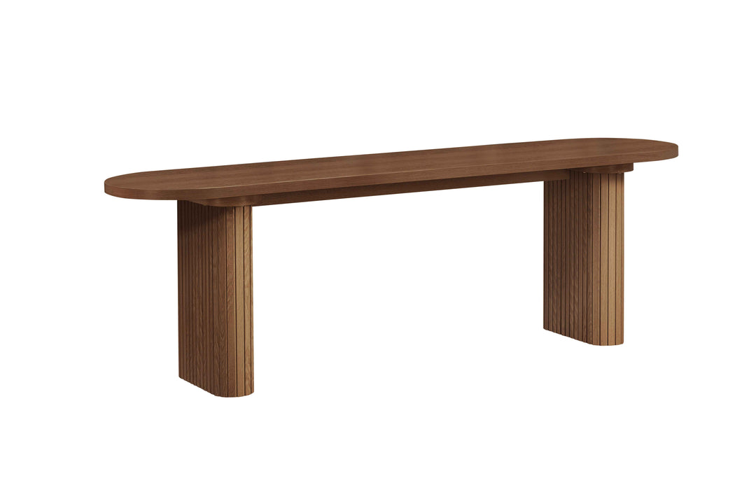 Axel Oval Fluted Dining Table With 2 Benches