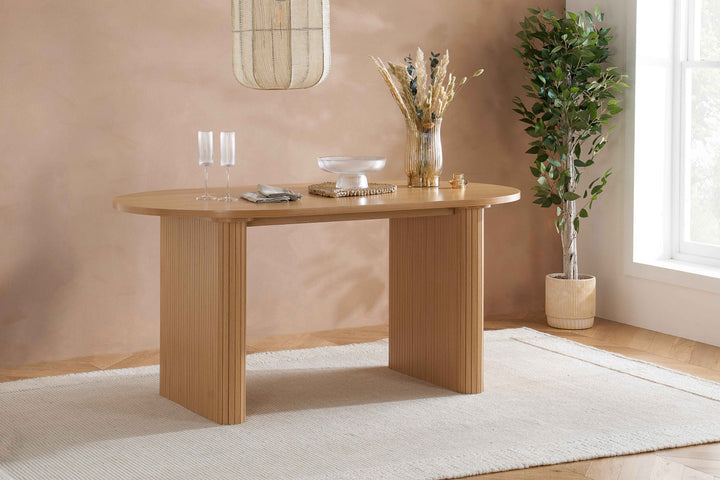 Axel Oval Fluted Dining Table — Contemporary Fluted Oval Dining Table Design