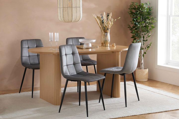 Axel Oval Fluted Dining Table — Contemporary Fluted Oval Dining Table Design