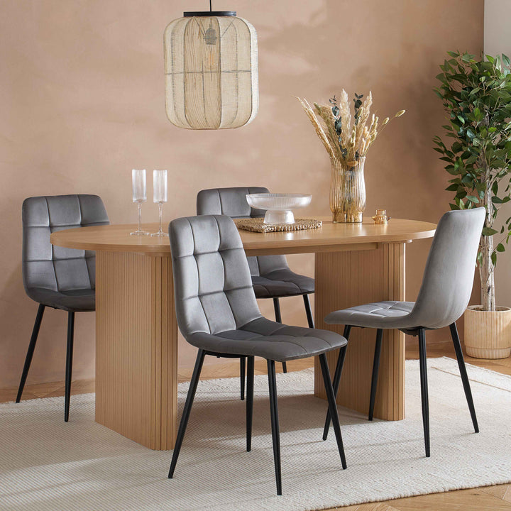 Axel Oval Fluted Dining Table — Contemporary Fluted Oval Dining Table Design
