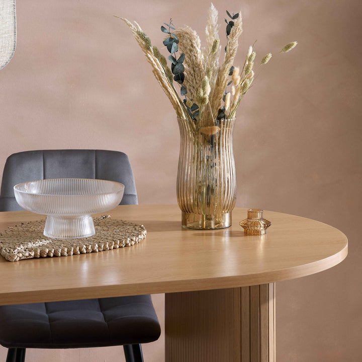 Axel Oval Fluted Dining Table — Contemporary Fluted Oval Dining Table Design